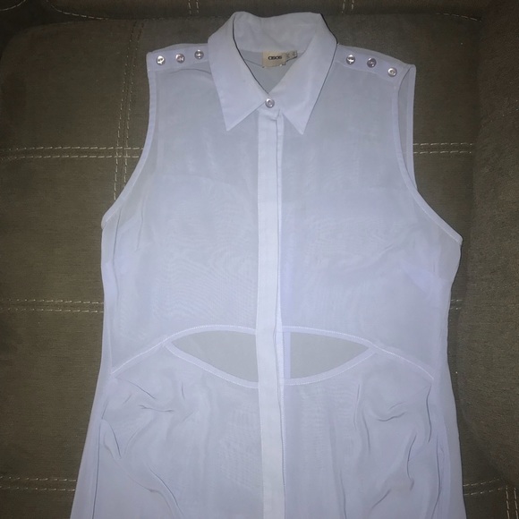 ASOS Long chiffon shirt dress with waist cutouts - Picture 2 of 8